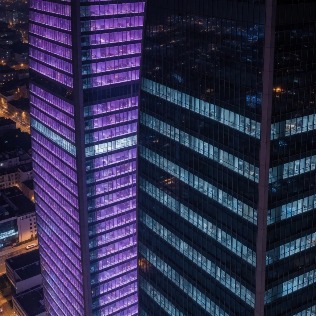 İstanbul Levent finans bölgesi gece görünümü