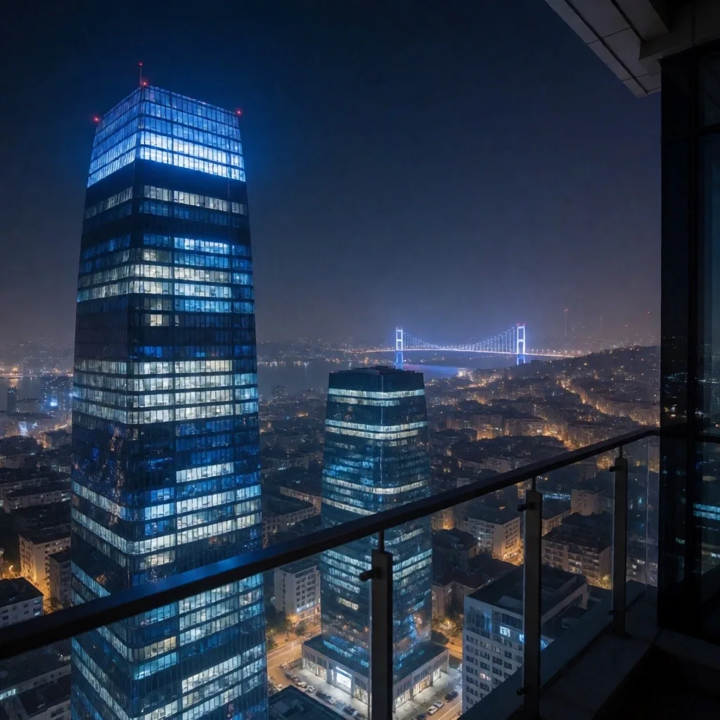 İstanbul gece finans bölgesi