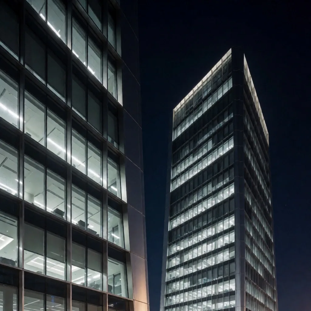 İstanbul Levent finans bölgesi gece görünümü