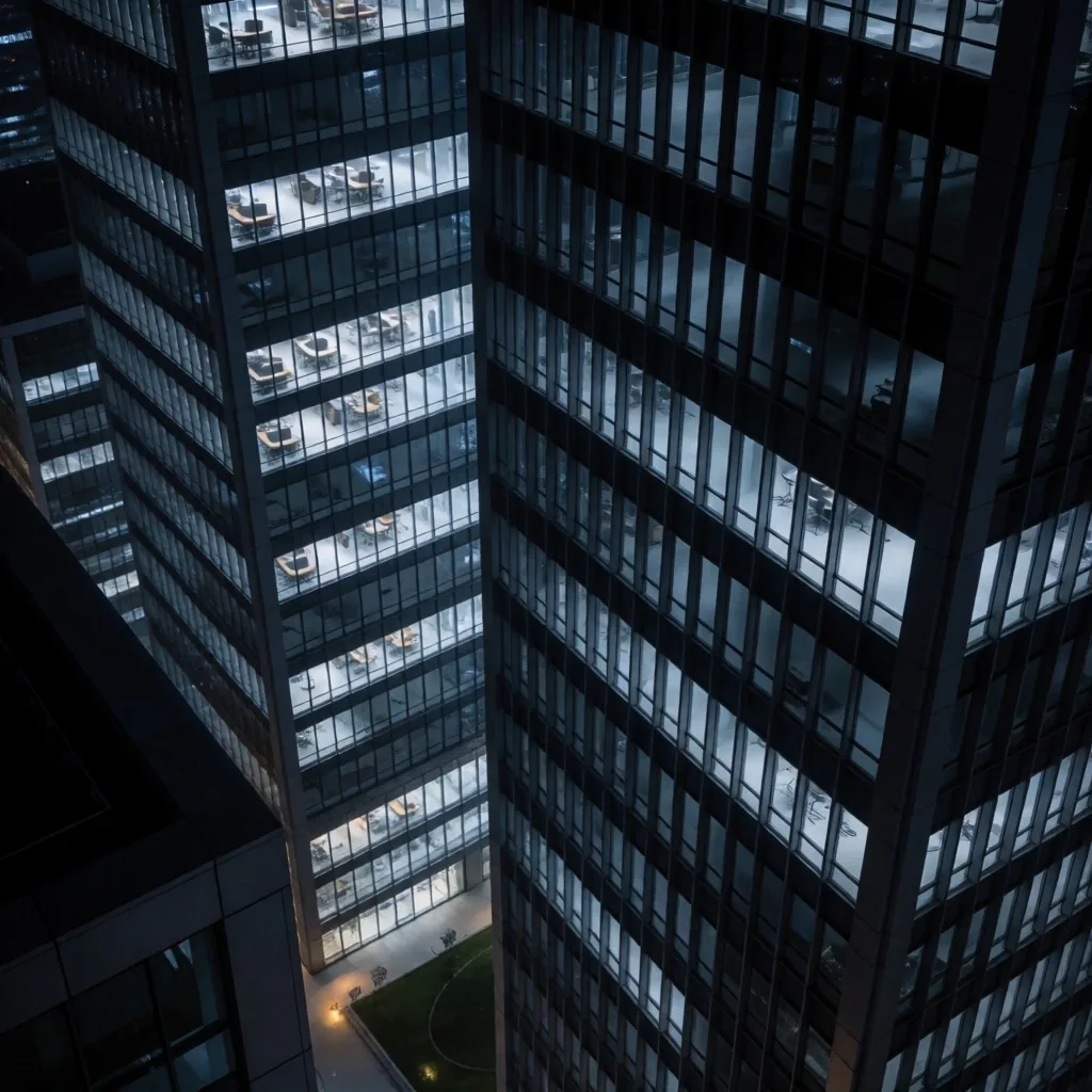 İstanbul Levent finans bölgesi gece görünümü